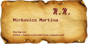 Mirkovics Martina névjegykártya